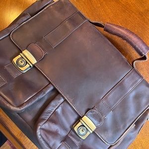 Men’s brown leather briefcase